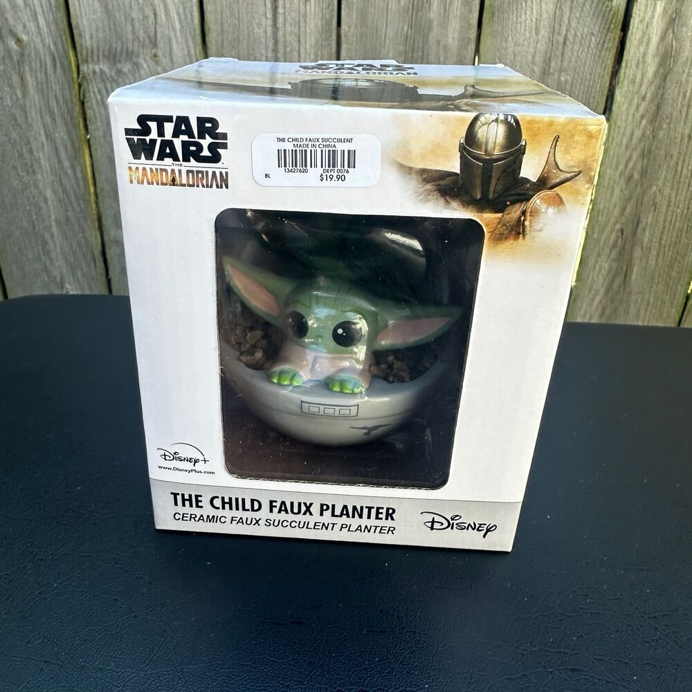Star Wars The Mandalorian Grogu The Child Ceramic Faux Succulent Planter